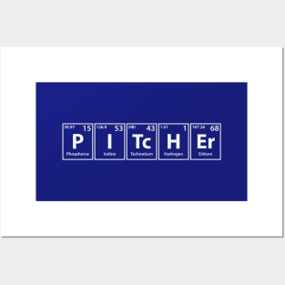 Pitcher (P-I-Tc-H-Er) Periodic Elements Spelling Posters and Art